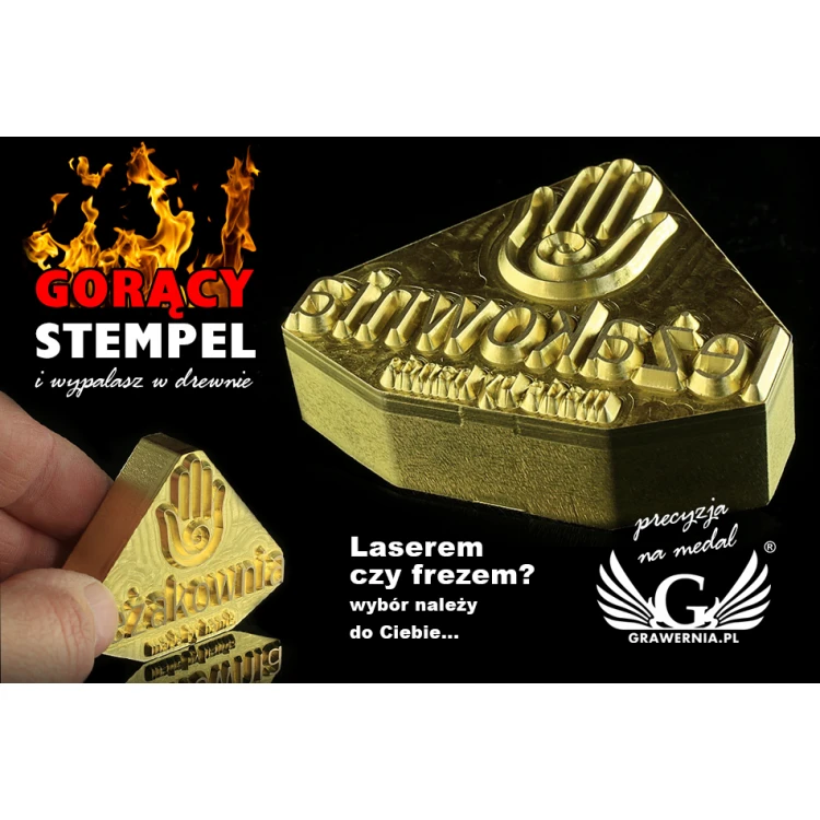 Hot and Cold Logo Embossing Stamp - Die Dimensions 32x27mm or 44x52mm - CNC