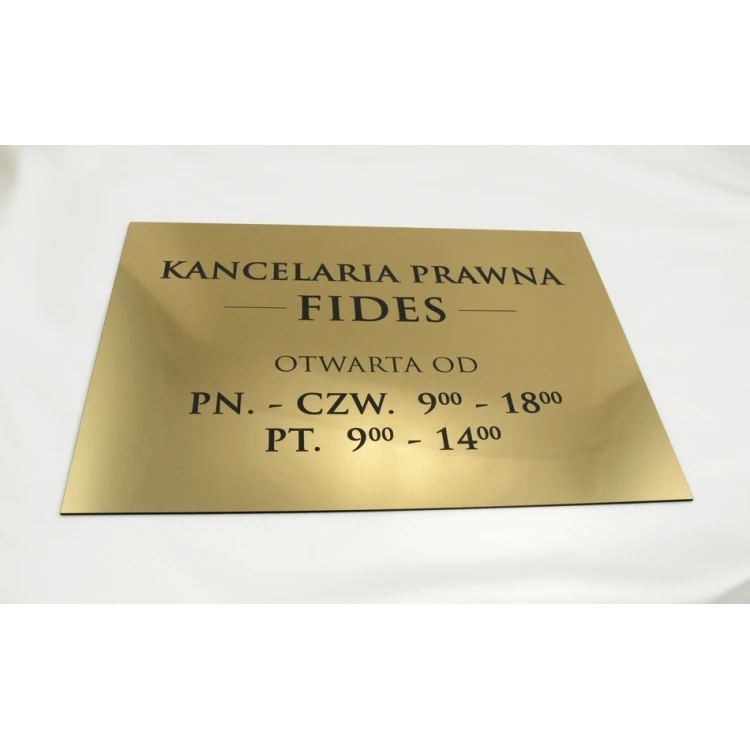 LEGAL OFFICE SIGN - opening hours - SZ030 - gold - dim. 297x210mm (A4)