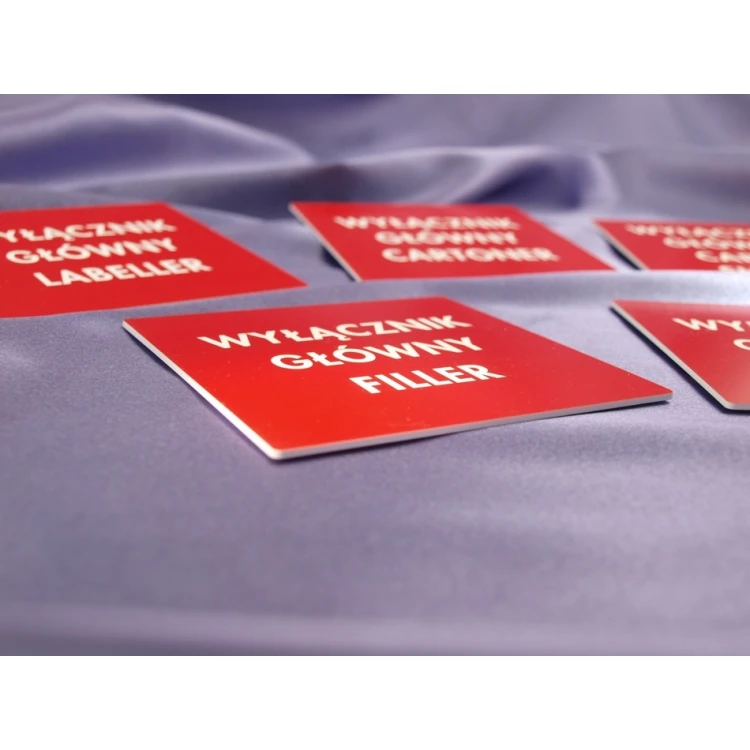 Red Plates for Device Markings - Size: 100x100mm