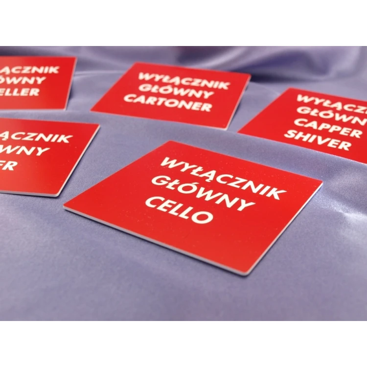 Red Plates for Device Markings - Size: 100x100mm