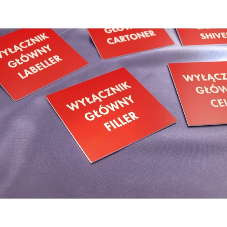 Red Plates for Device Markings - Size: 100x100mm