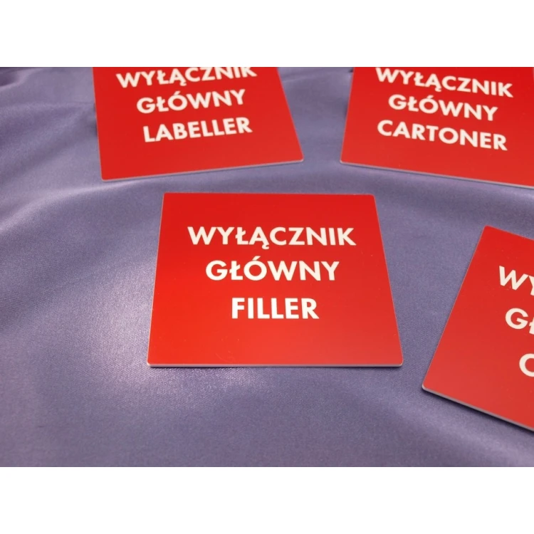 Red Plates for Device Markings - Size: 100x100mm