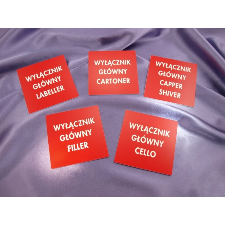 Red Plates for Device Markings - Size: 100x100mm