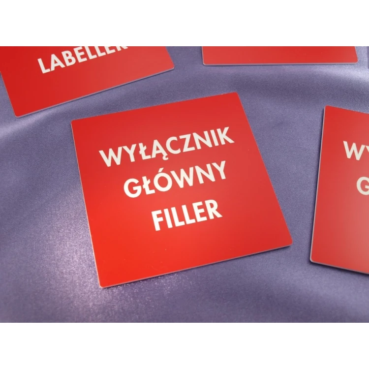 Red Plates for Device Markings - Size: 100x100mm