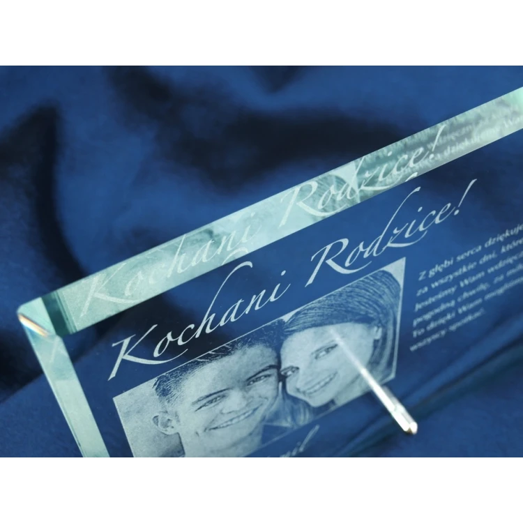 Glass Frame with 16x25cm Photo - HORIZONTAL - Thank You Gift for Parents - Wedding Anniversary