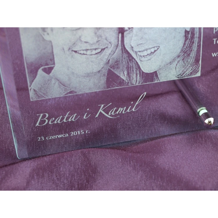 Glass Frame with 16x25cm Photo - HORIZONTAL - Thank You Gift for Parents - Wedding Anniversary