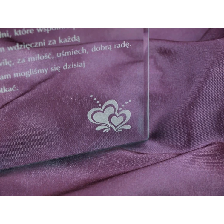 Glass Frame with 16x25cm Photo - HORIZONTAL - Thank You Gift for Parents - Wedding Anniversary