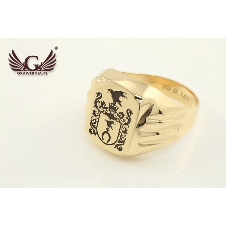 Coat of Arms Engraving Service on a Signet Ring - Heraldic Signet - SY027