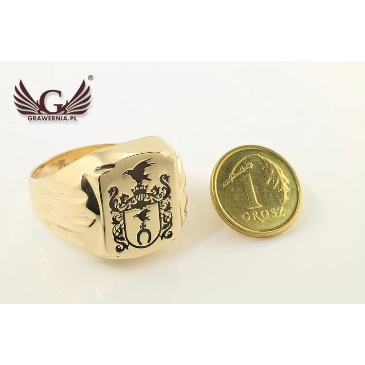 Coat of Arms Engraving Service on a Signet Ring - Heraldic Signet - SY027