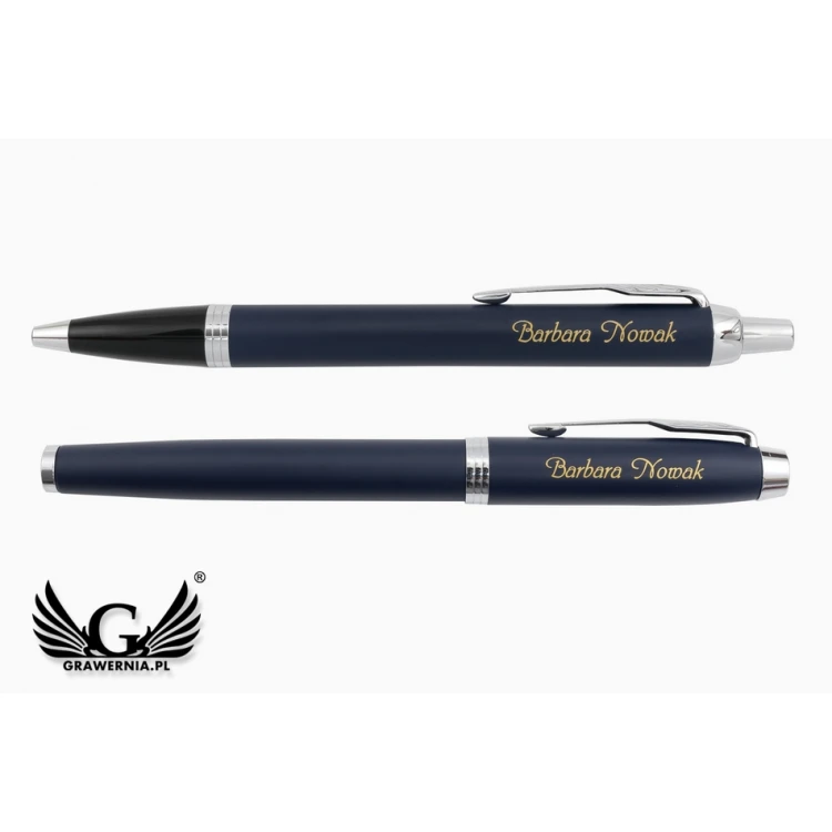 Parker IM Blue CT Fountain Pen and Ballpoint Pen Set with Case - PAR133-DUO-PT