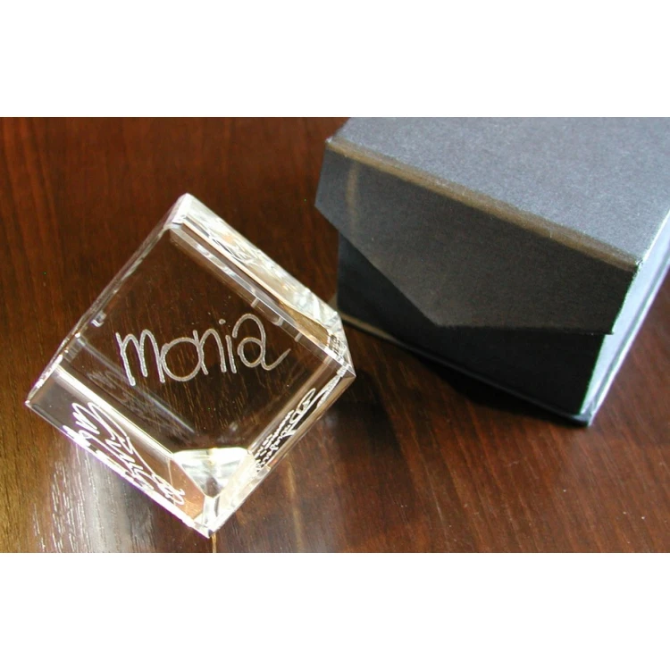 Glass Trophy - CUBE - wedding, anniversary, thank you