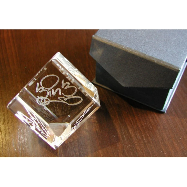 Glass Trophy - CUBE - wedding, anniversary, thank you
