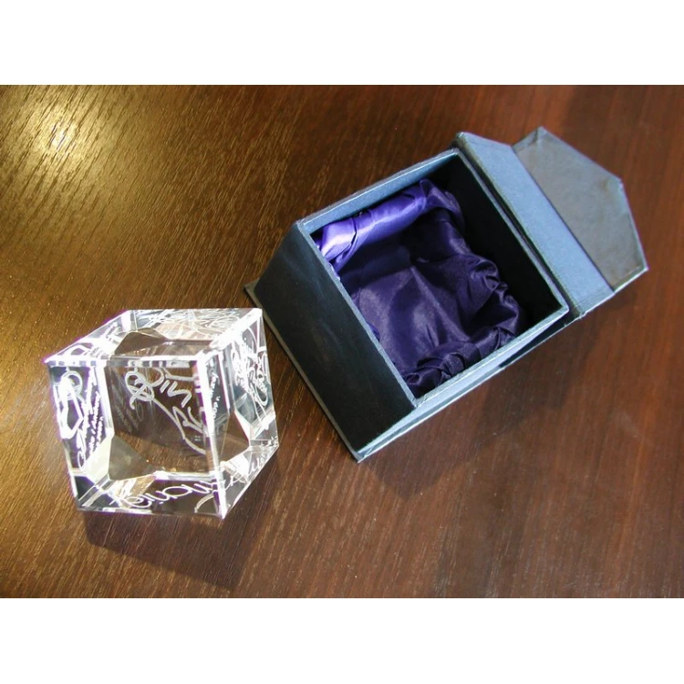 Glass Trophy - CUBE - wedding, anniversary, thank you