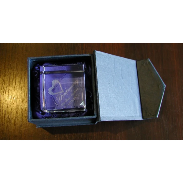 Glass Trophy - CUBE - wedding, anniversary, thank you