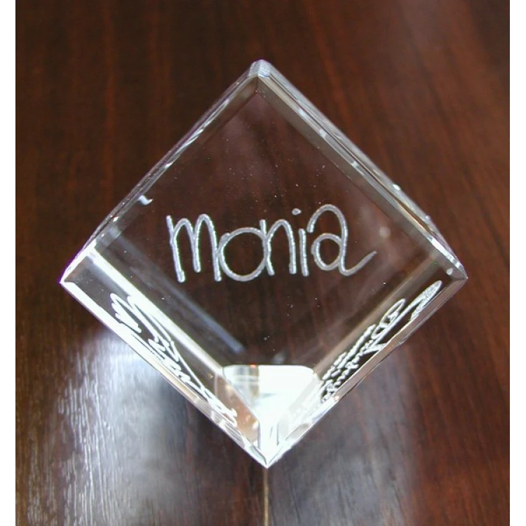 Glass Trophy - CUBE - wedding, anniversary, thank you
