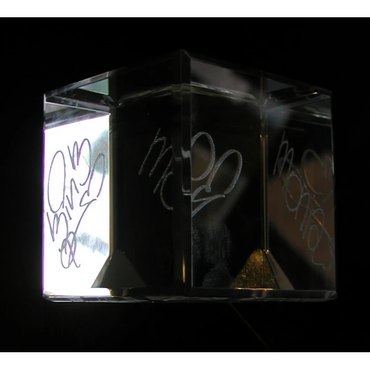 Glass Trophy - CUBE - wedding, anniversary, thank you