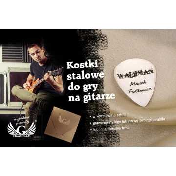 Guitar Picks with Custom Logo - Steel - Set: 3 Pieces