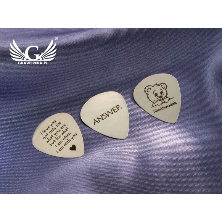 Guitar Picks with Custom Logo - Steel - Set: 3 Pieces