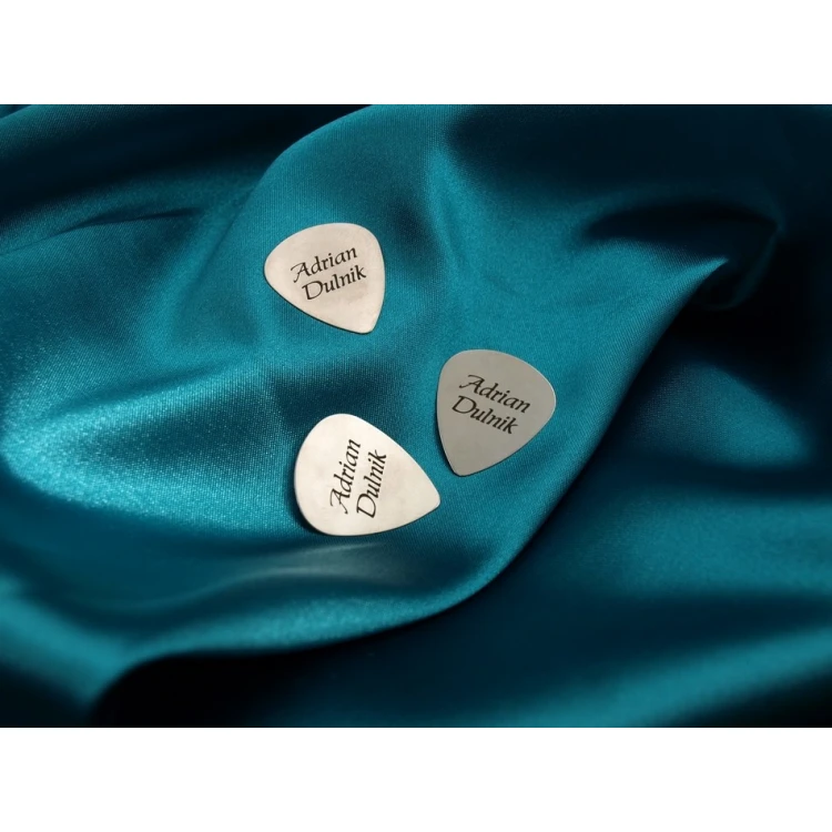 Guitar Picks with Custom Logo - Steel - Set: 3 Pieces