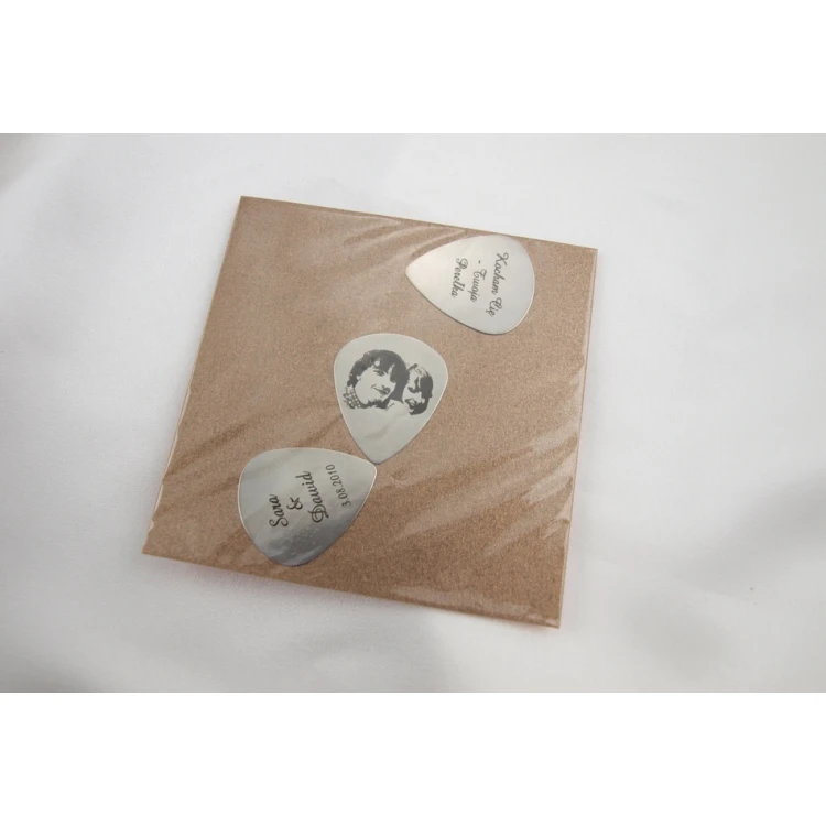 Guitar Picks with Your Photo and Dedication - Steel - Set: 3 Pieces