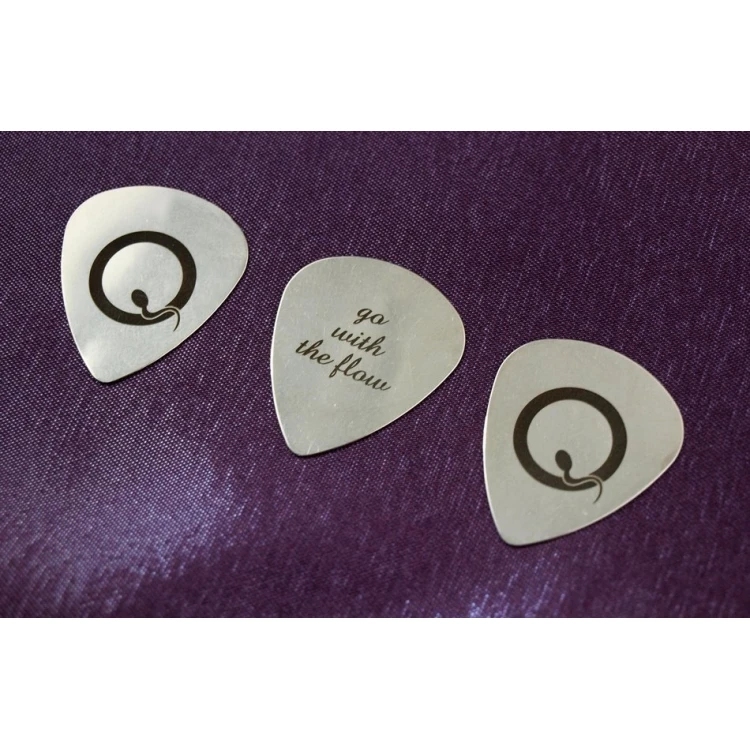 Guitar Picks with Custom Logo - Steel - Set: 3 Pieces