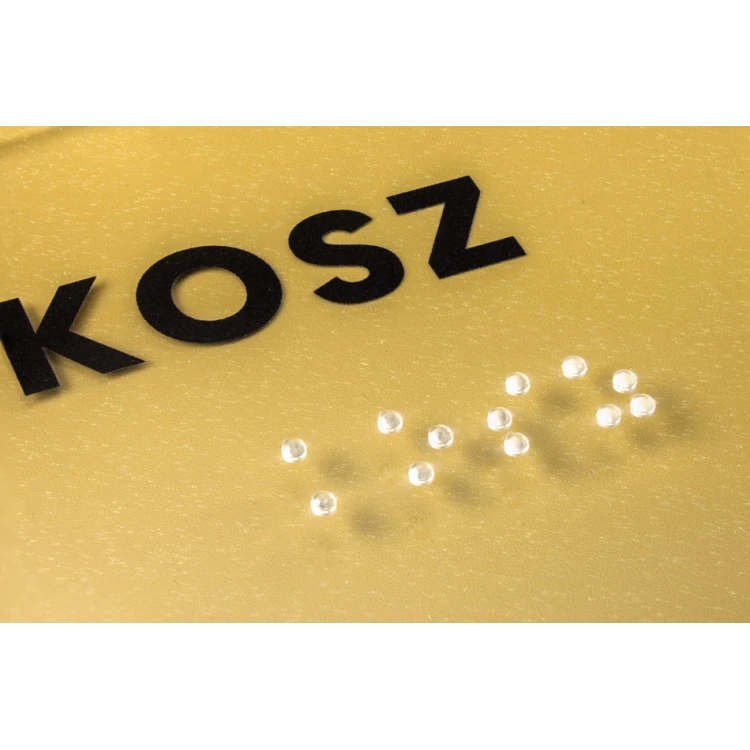 Bin - Plexiglass plaque with Braille lettering on spacers - dimensions 160x75mm - TAB269