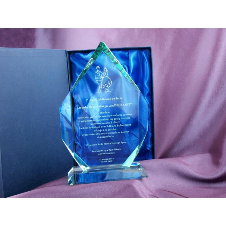 Glass Trophy in Case - PLATINUM