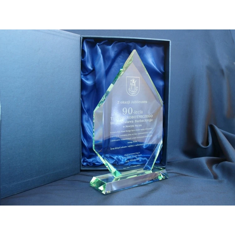 Glass Trophy in Case - PLATINUM