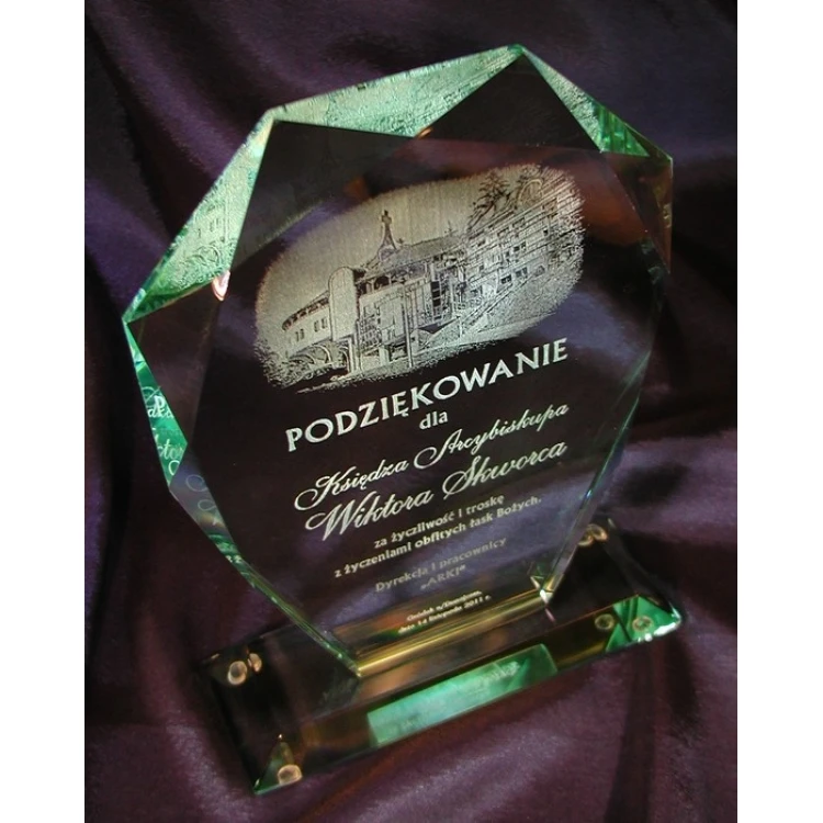 Glass Trophy in Case - MILO with Photo