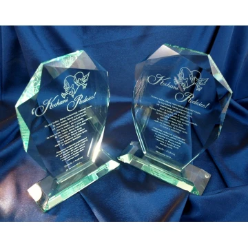 Glass Trophy in Case - MILO - Wedding Souvenir