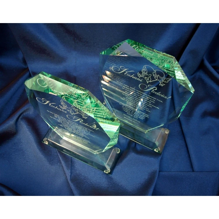 Glass Trophy in Case - MILO - Wedding Souvenir