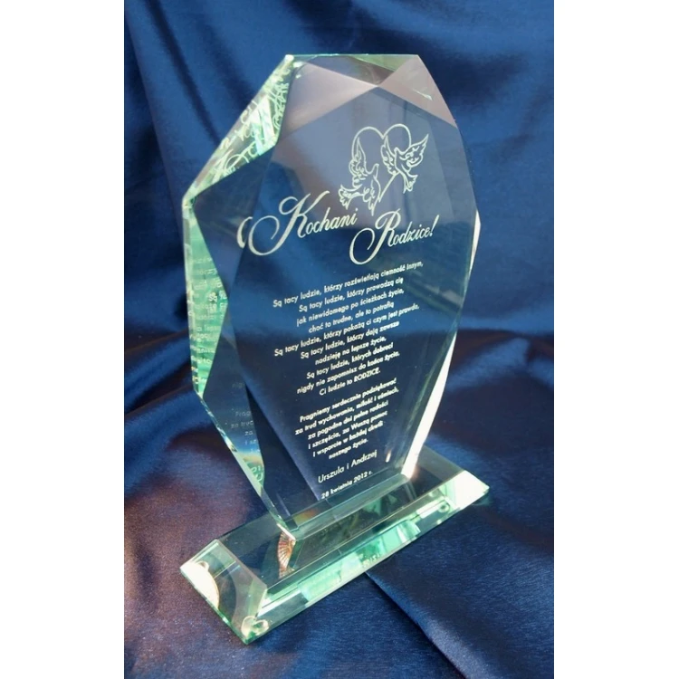 Glass Trophy in Case - MILO - Wedding Souvenir