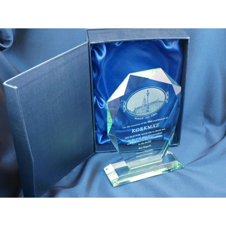 Glass Trophy in Case - MILO with Photo