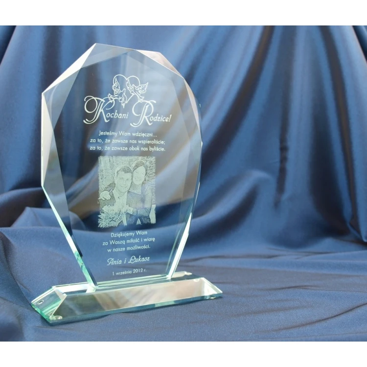 Glass Trophy in Case - MILO with Photo - Thank You Gift for Parents