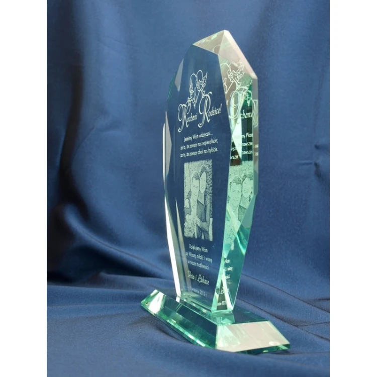 Glass Trophy in Case - MILO with Photo - Thank You Gift for Parents