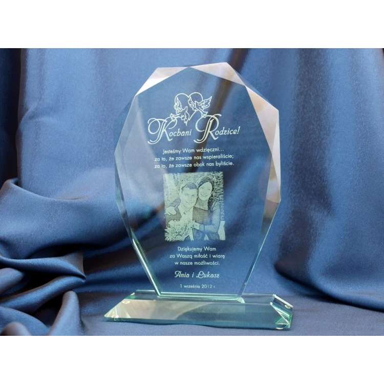 Glass Trophy in Case - MILO with Photo - Thank You Gift for Parents