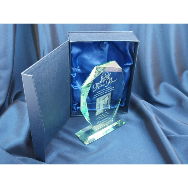 Glass Trophy in Case - MILO with Photo - Thank You Gift for Parents