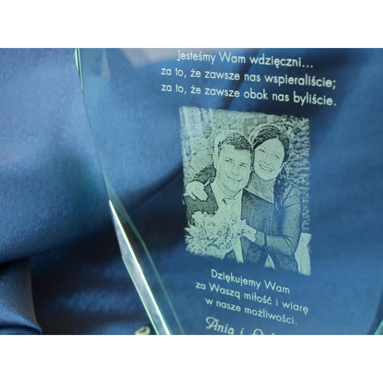 Glass Trophy in Case - MILO with Photo - Thank You Gift for Parents