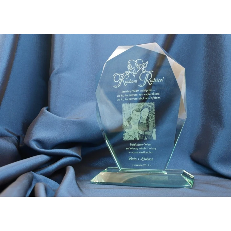 Glass Trophy in Case - MILO with Photo - Thank You Gift for Parents