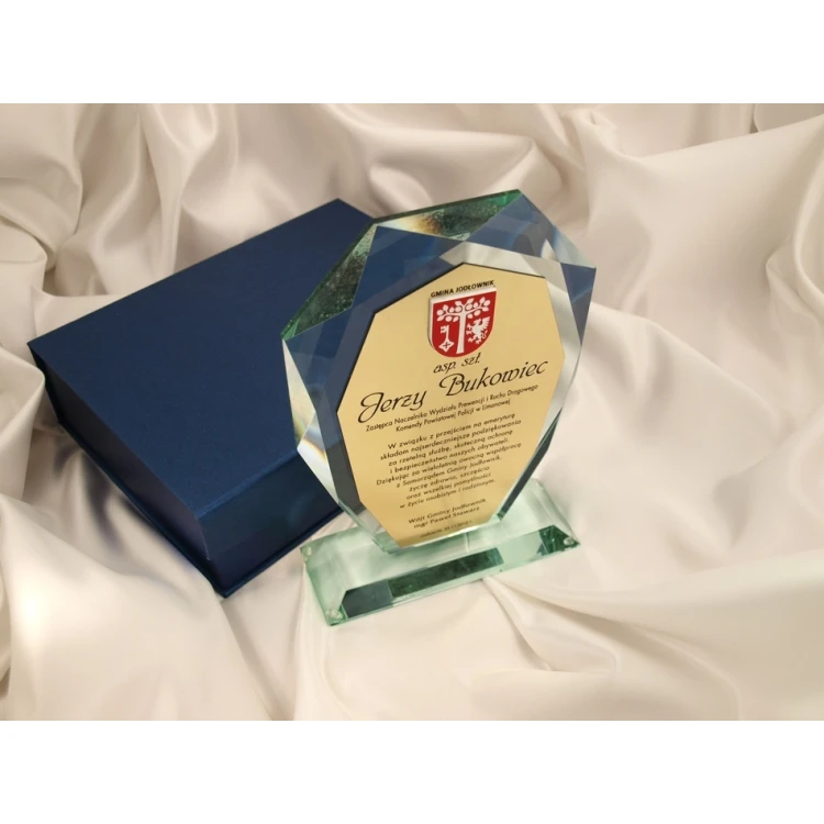 Glass Trophy in Case - MILO Plus Engraving Laminate
