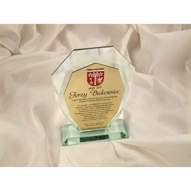 Glass Trophy in Case - MILO Plus Engraving Laminate