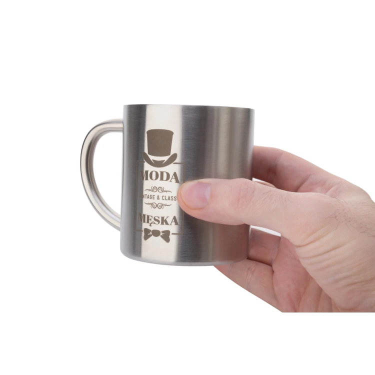 Stainless Steel Mug with Engraving - SALO - Double Walls - Capacity 210 ml - MUG033