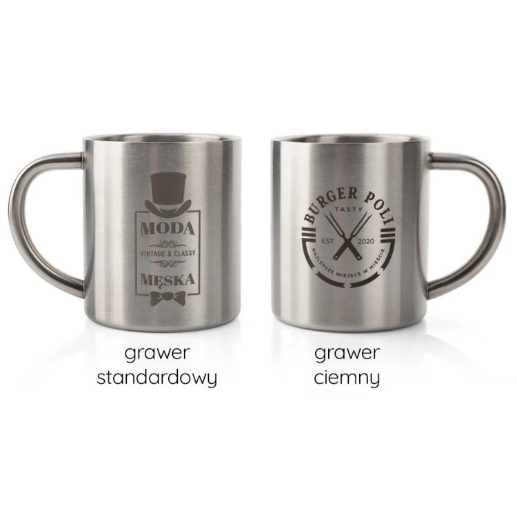 Stainless Steel Mug with Engraving - SALO - Double Walls - Capacity 210 ml - MUG033