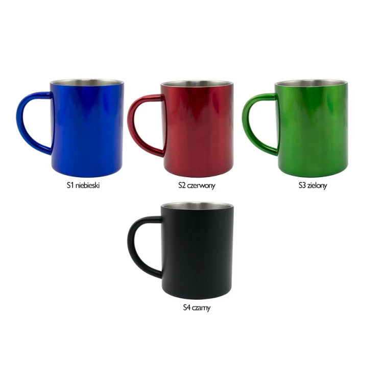 Adventure Stainless Steel Mug with Your Engraving - Capacity: 240 ml - MUG027 - Four Colors to Choose From