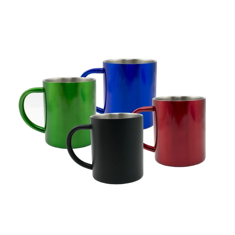 Adventure Stainless Steel Mug with Your Engraving - Capacity: 240 ml - MUG027 - Four Colors to Choose From