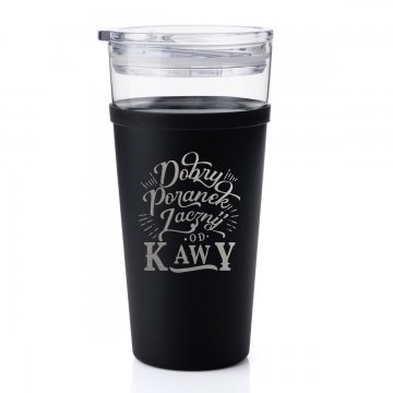 Morea Glass Mug - 428ml - Start a Good Morning with Coffee - MUG040