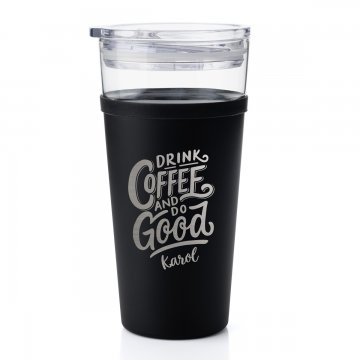 Morea Glass Mug - 428ml - Drink Coffee and do good - KUB042