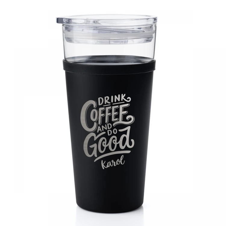 Morea Glass Mug - 428ml - Drink Coffee and do good - KUB042
