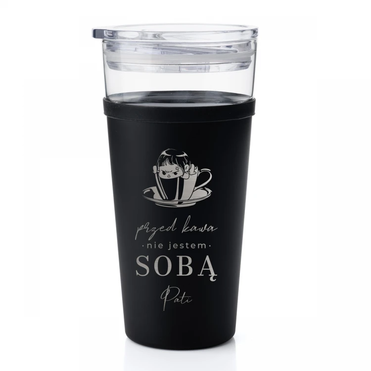 Morea Glass Mug - 428ml - Not Myself Before Coffee - MUG044