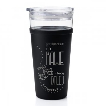 Morea Glass Mug - 428ml - Coffee Break and I'm off again - KUB046